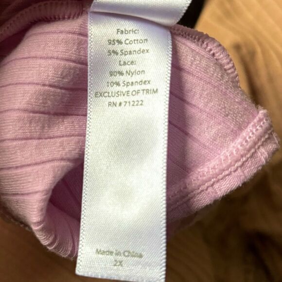 Live2Lounge Bralette Set of 2 Bra Pink Tan Lace 2X XXL - Picture 6 of 8